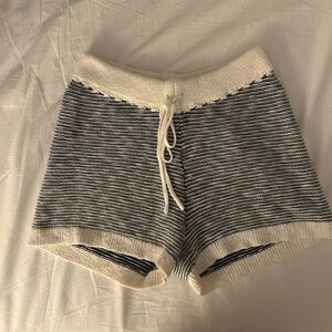 Heartloom Navy & Cream Striped Knit Shorts